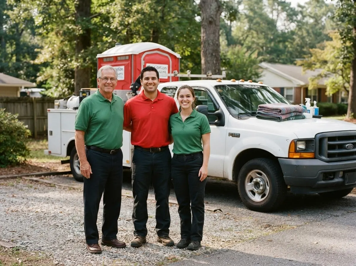 The Redwood Portable Toilets team, portable toilet rentals in Cary, NC